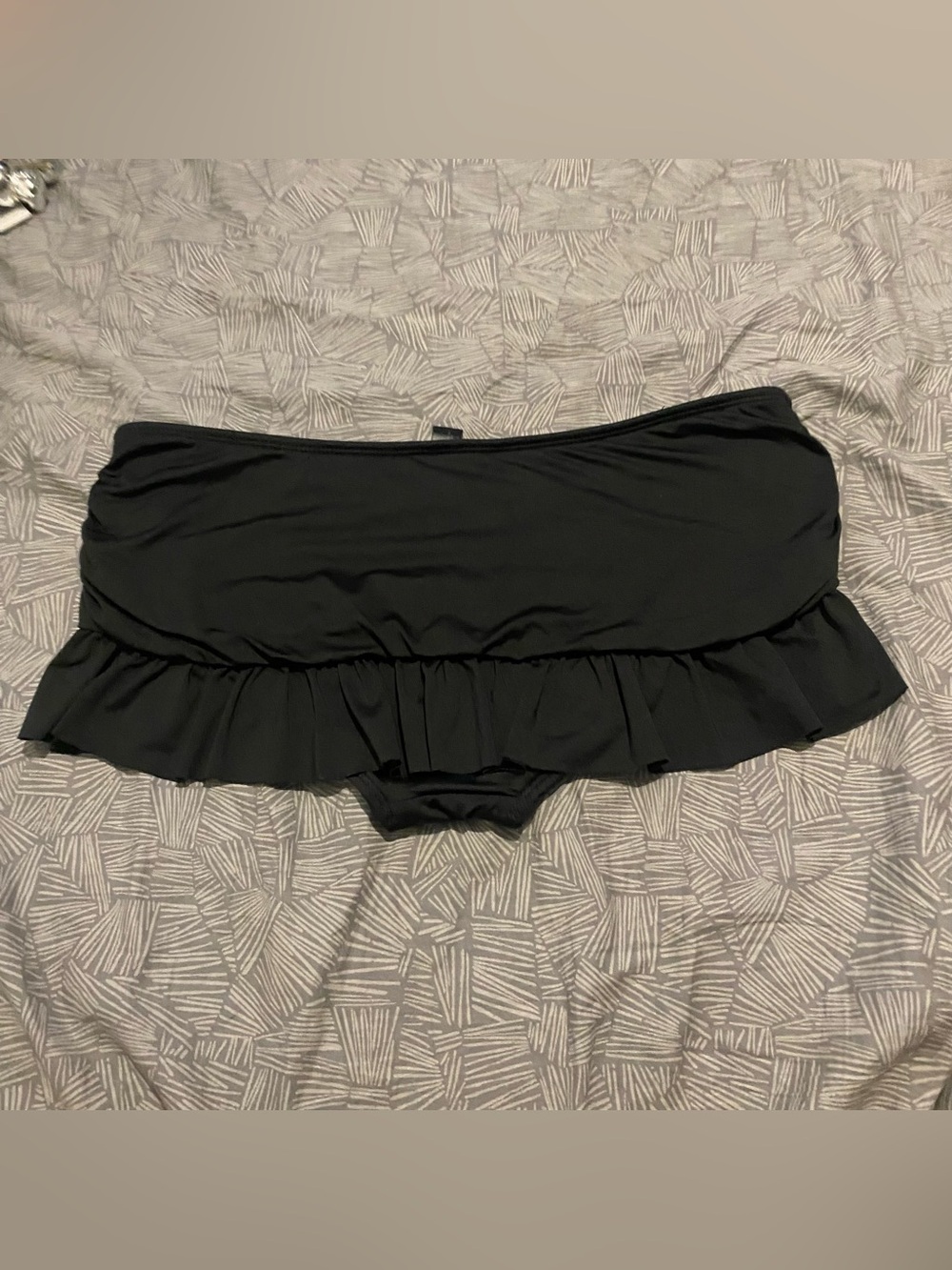 Black Ruffle Swim Skirt Bottom